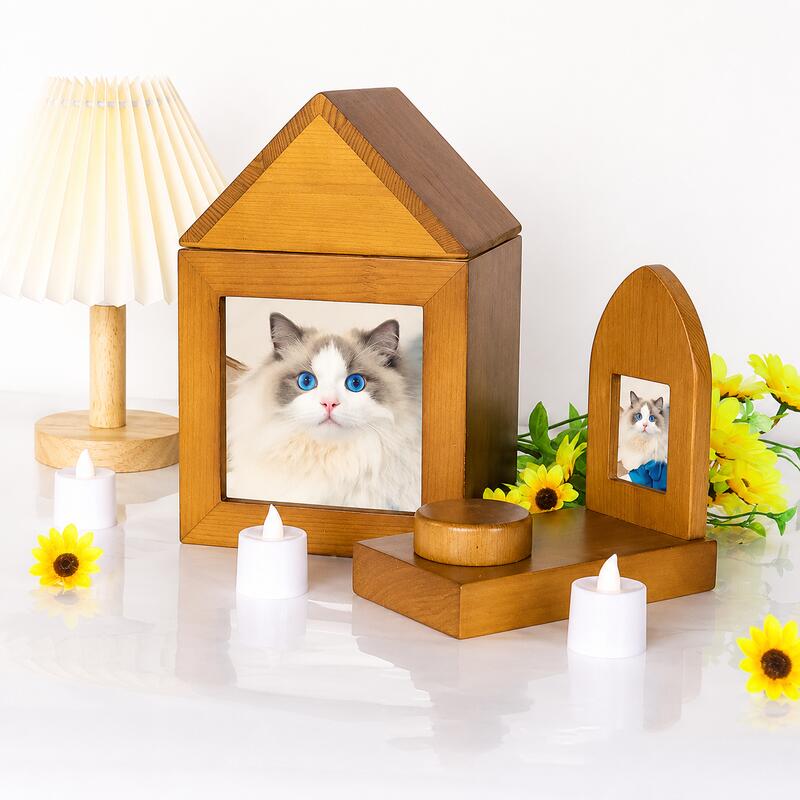 BADUS ペット骨壷 ペットメモリアル ペット用仏具 ペット供養品 メモリアルボックス 記念ボックス 写真は付属しません 小型犬 猫用 グレー 自宅供養 ペット供養 犬猫用 思い出保管 大切な思い出を保管しやすい 落ち着いたデザイン
