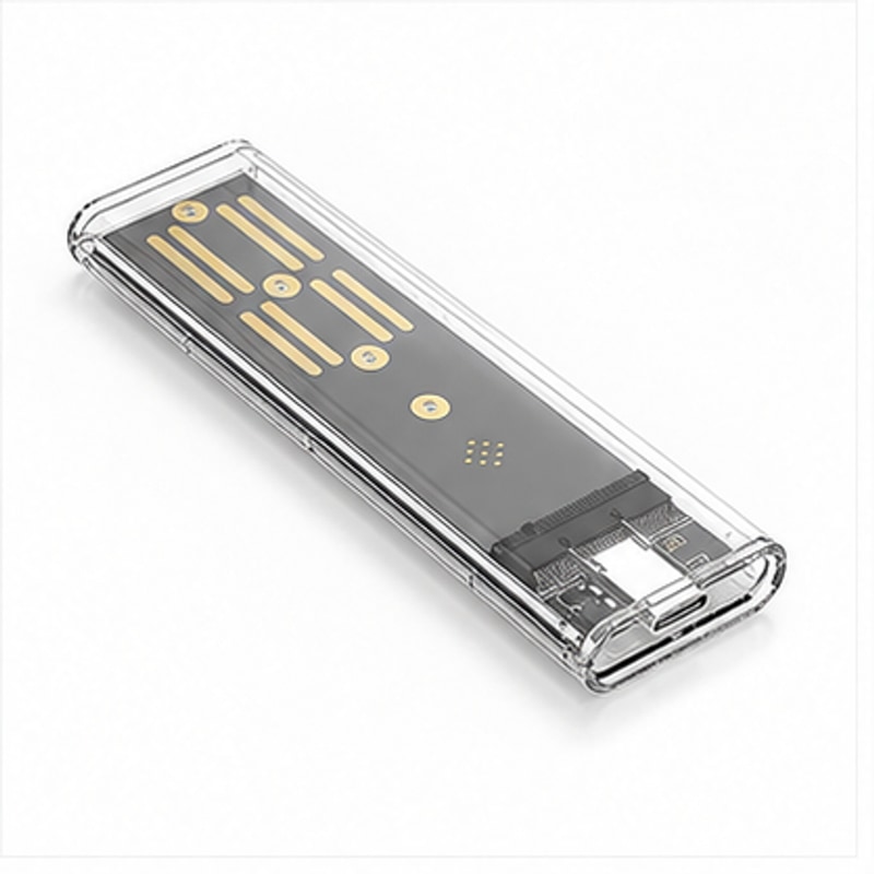 BADUS M.2 SSDケース 透明 外付けドライブケース NVMe/SATA対応 USB-C接続 10Gbps表記 2230/2242/2260/2280対応 LEDライト付き 1本ケーブル 2本ケーブル 4仕様