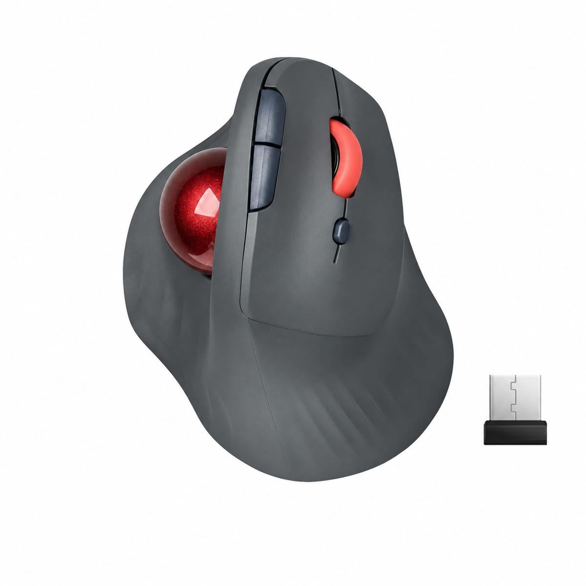 BADUS トラックボールマウス ワイヤレスマウス Bluetooth 2.4G デュアルモード 充電式 静音マウス 縦型マウス エルゴノミクスマウス 親指操作 オフィス PC ノートパソコン 省スペース
