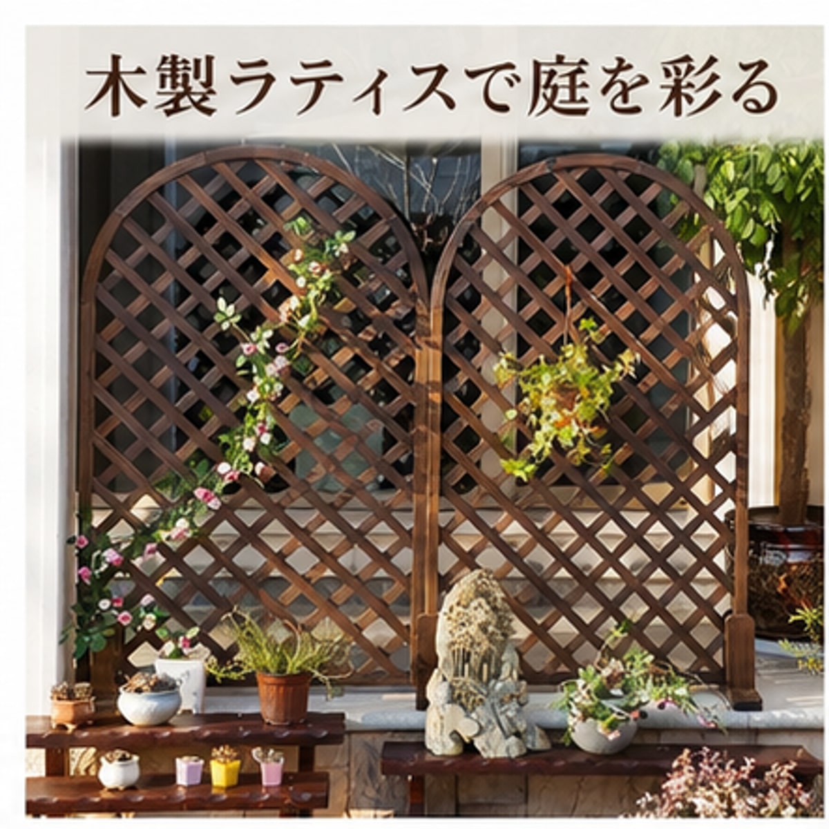 BADUS 木製ラティス フェンス トレリス ガーデンフェンス 園芸 目隠し つる植物誘引 庭 ベランダ 壁面装飾 ブラウン 3タイプは、木製ラティスを探している方に向けたBADUSの日本向け商品です。日常使いのしやすさ、置き場所になじむ見た目、選びやすい形状サイズを意識して構成しています。形状サイズはアーチ型 50×120cm、斜め格子 60×90cm、斜め格子 60×120cmから選べます。色、サイズ、形状、セット内容がある場合は、用途と設置場所に合わせて選択してください。素材は木材を目安に確認できます。設置場所や使用場所の幅、奥行、高さを事前に測ってから選んでください。画像は使用イメージを含むため、実物の色味や木目、布地、細部の仕上がりには入荷時期やモニター環境により差が出る場合があります。使用前に破損、変形、ゆるみがないか確認してください。本来の用途以外には使用せず、小さなお子様やペットが使う場合は周囲の状況を確認しながら安全にお使いください。