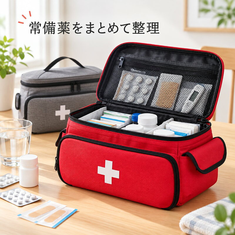 BADUS 救急箱 薬箱 薬品収納バッグ 家庭用 大容量 応急用品収納 ファーストエイド...
