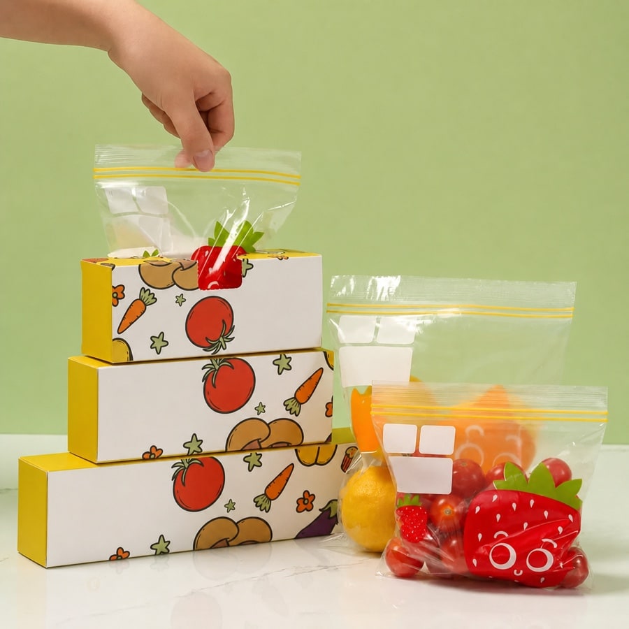 野菜、食品、小物などを分けて保存しやすい食品保存袋です。冷蔵庫やキッチンの整理、小分け収納に使いやすく、食材を見やすくまとめられます。サイズと用途を確認してお選びください。カラー、サイズ、セット内容がある場合は、注文前に選択肢を確認してください。設置場所や用途に合うかを確認してからご使用ください。入荷時期により細部の色味や仕様がわずかに異なる場合があります。破損や変形がある場合は使用を中止してください。