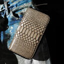 幸福を呼ぶ「幻のグレー」パイソン財布 Diamond Python Round Big Wallet（ダイヤモンドパイソン ラウンドビッグウォレット）《トゥルティエールグレー》