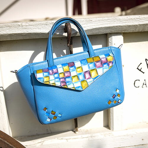 "Sophia tote" Mosaic Cocco 2ways tote bag【Castello Da Vinci/カステロダヴィンチ】 MOSAIC / モザイク。イタリアの感性と機能美を感じさせるMOSAIC patternが斬新なミニトートバッグ