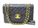 保存袋/ギャラ(シール)有 シャネル/CHANEL マトラッセ 34 チェーン ショルダーバッグ デカマト ラムスキン ブラックゴールド レザー 【中古】【ヴィンテージ】(4)