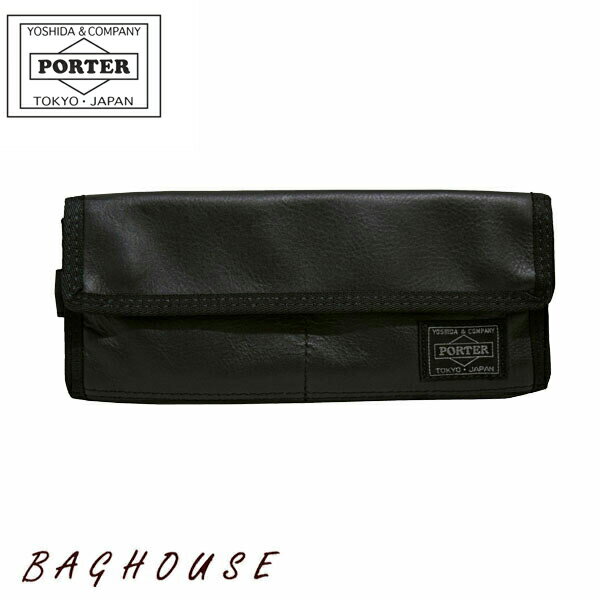 PORTER 長財布（メンズ） ポーター アルーフ ロングウォレット 023-01083 長財布 PORTER 吉田カバン ALOOF カーフレザー 牛革 本革製 かぶせ フラップ 小銭入れ付き 薄マチ 財布 メンズ 男性 ブラック 黒 ブランド 人気 プレゼント ギフト 父の日