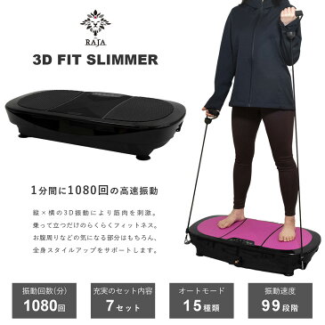 【90日保障付き】 振動マシン 3D フルセット FIT SLIMMER ぶるぶる フィットネス マット付き ダイエット トレーニング 器具 グッズ エクササイズ シェイカー マシン 振動マシーン 体幹リセット Ms. RAJA(ミズ ラジャ) RAJA ぶるぶる振動マシン おうち時間