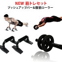 腹筋ローラー プッシュアップバー セット マット付き 静音 男性 女性 腹筋 腕立て伏せ
