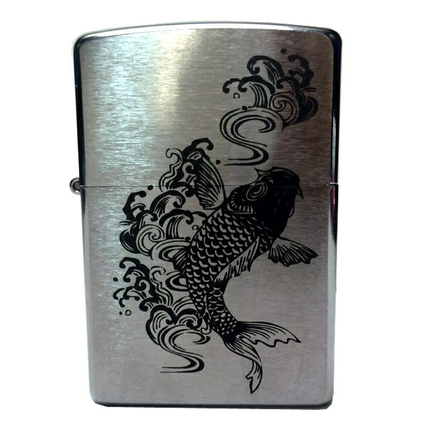 zippo ライター 和柄 昇り鯉 ロゴ おしゃれ 【zippoライター 名入れ ジッポ オイル ジッポライター ジッポ ライター #200 刻印 ケース 名入れ 喫煙具 たばこ 防災グッズ 地震対策】