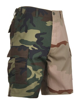 ロスコ ROTHCO 2トーン カモBDUショーツ TWO-TONE CAMO BDU SHORT -WOODLAND/DESERT- メンズ 迷彩 ツートン ウッドランドカモ/デザートカモ XS-L