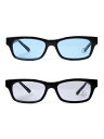 ルチニ LUCHINI サングラス SUNGLASS -HORIZONTAL- -2.COLOR- メンズ レディース ユニセックス ウェリントン 黒縁 カラーレンズ ブルー グレー