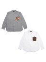 ミューラル MURAL モノグラム ポケット ロングスリーブ シャツ MONOGRAM POCKET SHIRT メンズ M-XL ブラック/ホワイト