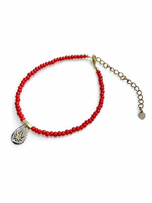 ラスタバイブレーション RASTA VIBRATIONS レッドビーズ アンクレット メンズ アクセサリー RED ANKLET