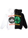 ナインルーラーズ NINE RULAZ プルオーバーフーディー Fxxk The System Hoodie メンズ M-XLサイズ ホワイト/ブラック _FAIR_t