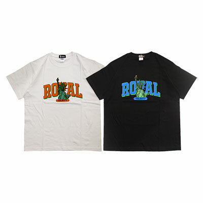 ロイヤルマジェスティー ROYAL MAJESTY Tシャツ トップス 半袖 プリント メンズ ブラック/ホワイト M-XXLサイズ LIBERTY OF SMOKING TEE