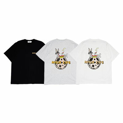 ハイライフ HIGH LIFE Tシャツ トップス 半袖 メンズ M-XXL ブラック/ホワイト/アッシュグレー Rasta Bunny Tee