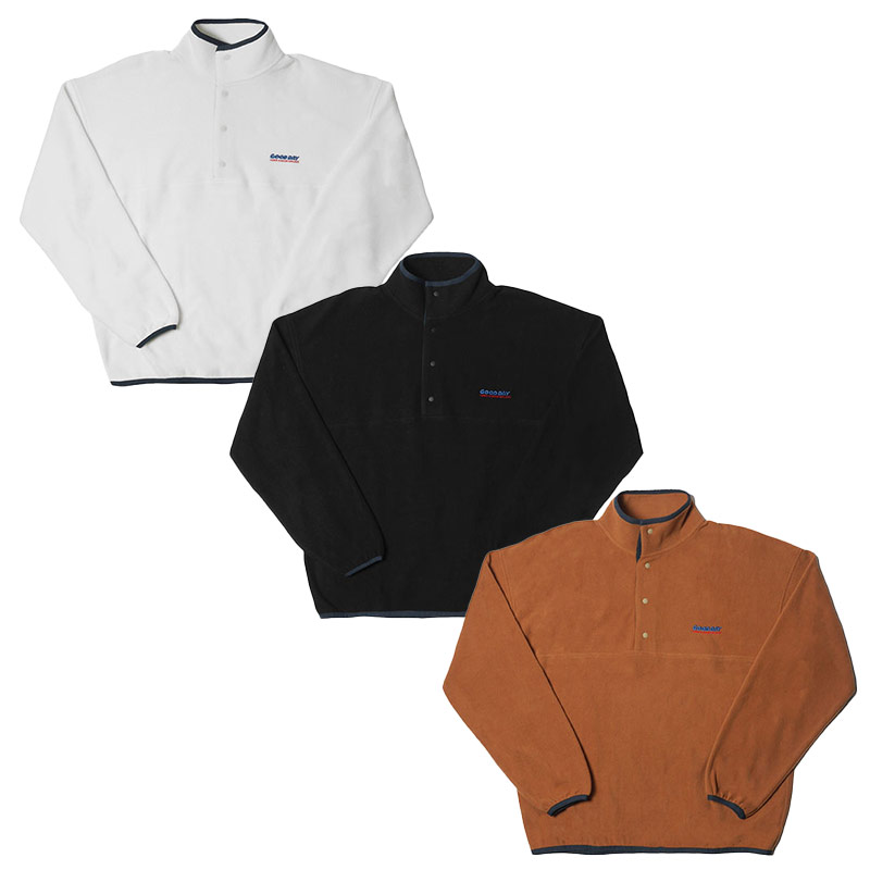 グッデイ GOOD DAY フリース ハーフスナップ M-XLサイズ ブラック/ホワイト/ブラウン メンズ FLEECE SC PULLOVER -3COLOR- _FAIR_e