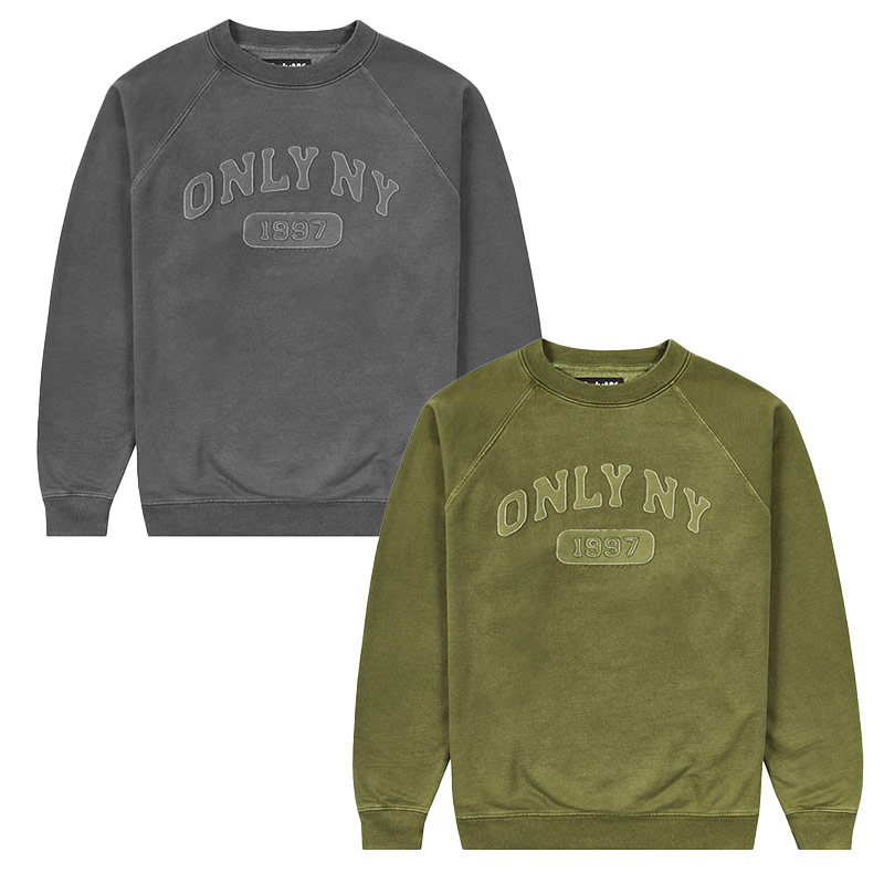 I[j[[N ONLY NY N[lbNXEFbg g[i[ ubN/I[u M-XLTCY Y VARSITY RAGLAN CREWNECK -2COLOR- _FAIR_e