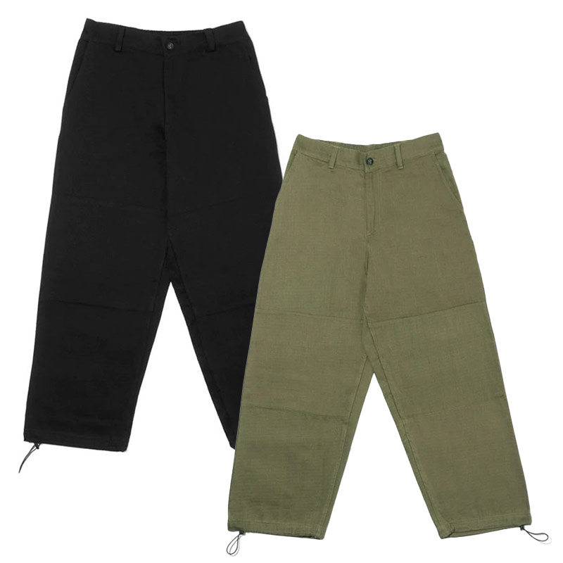 Poetic Collective リップストップパンツ ストレートシルエット ブラック/オリーブ S-Mサイズ メンズ Sculptor pants OTD -2.COLOR- _FAIR_e