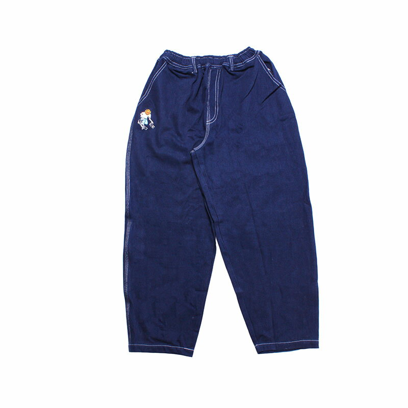 テレビジスター TELEVISI STAR デニムパンツ ボトムス ネイビー S-Lサイズ NAVY DENIM SUNFLOWERS WHITE STICH -NAVY-