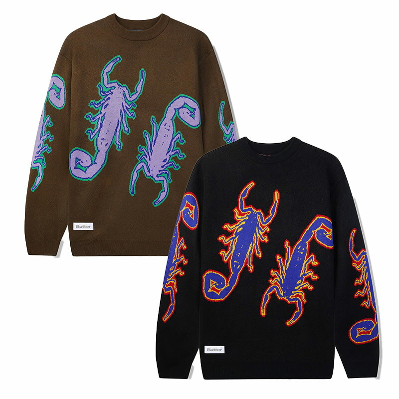 o^[ObY Butter Goods jbg Z[^[ ubN/uE M-XLTCY Y SCORPION KNITTED SWEATER -2.COLOR- _FAIR_e