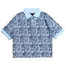 ラスベート RASSVET ニットポロシャツ M Lサイズ ブルー/青 メンズ トップス 半袖 セーター パイル生地 MIAMI TERRY POLO KNIT -LT.BLUE-