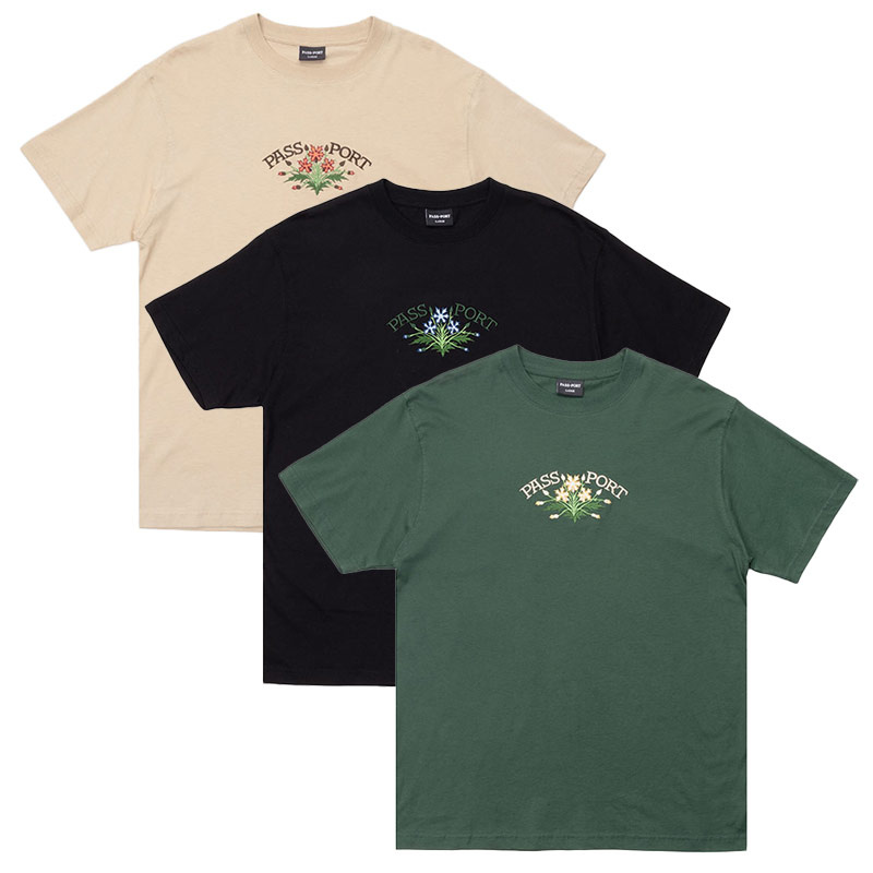 パスポート PASSPORT Tシャツ 半袖 サンド/グリーン/ブラック M-XLサイズ メンズ BLOOM ORGANIC TEE -3.COLOR-