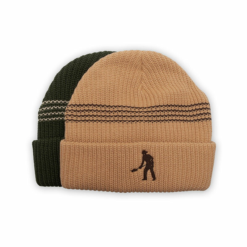 パスポート PASSPORT ビーニー ニット帽 オリーブ/サンド メンズ DIGGER STRIPED KNIT BEANIE -2.COLOR-