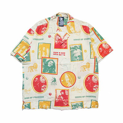 スクレップ SCREP アロハシャツ トップス ボブマーリー コラボ 半袖 総柄 開襟シャツ BOB MARLEY ALOHA SHIRTS -NATURAL-...
