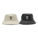 ミューラル MURAL バケットハット 帽子 ハット 合皮 エコレザー ロゴ 刺繍 BS ECO LEATHER HAT メンズ ユニセックス M-L ブラック/ホワイト