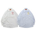 ドーナツフォーティーファイブ DONUTS 45 シャツ トップス ワークシャツ 長袖 ストライプ CHARACTER STRIPE L/S WORK SHIR...