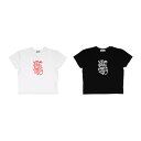 ハイライフ HIGH LIFE Tシャツ トップス 半袖 カットソー プリント クルーネック プルオーバー クロップド Spray Baby Tee レディース S-M ブラック/ホワイト