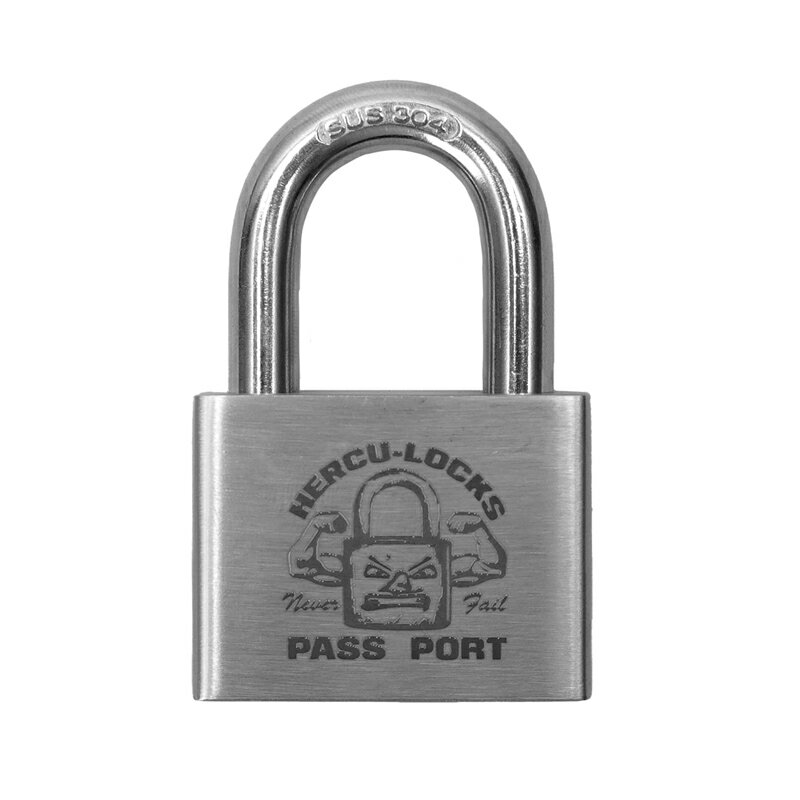 パスポート PASSPORT 南京錠風キーホルダー シルバー/銀 チャーム キーリング Hercu~locks Padlock -SILVER-