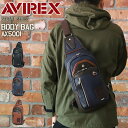 アヴィレックス ボディバッグ メンズ AVIREX 斜めがけ かっこいい 縦型 ブランド アビレックス 男女兼用 ユニセックス 斜めがけバッグ ワンショルダーバ...