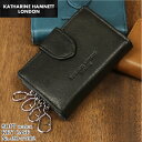 KATHARINE HAMNETT LONDON キャサリンハムネットロンドン SOFT ソフト キーケース 4連 スマトキー対応 ブランド 普段使い タウン デイリー ビジネス カジュアル オシャレ 牛革 本革 レザー ソフトレザー 革 人気 財布 サイフ さいふ メンズ 490-57002