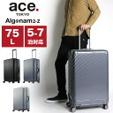 エース スーツケース Mサイズ ace.TOKYO エーストーキョー軽量 アルゴナム2-Z ハード ACE 05062 Algonam2-Z キャリーケース ファスナータイプ 75L TSAロック 双輪キャスター 国内旅行 海外旅行 出張 メンズ レディース 5〜7泊