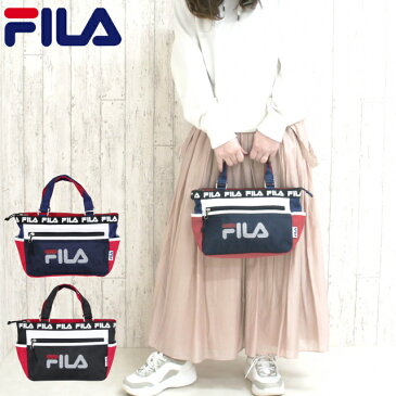 【ラッピング袋無料】FILA フィラ ACCESSORY キャリングトート fl-0012 トートバッグ レディース 小さめ ナイロン トートバック お弁当入れ ランチバッグ ミニトート トート ファスナー付き 高校生 中学生 大学生 学生 おしゃれ かわいい 女の子 流行 ミニバッグ 黒 紺