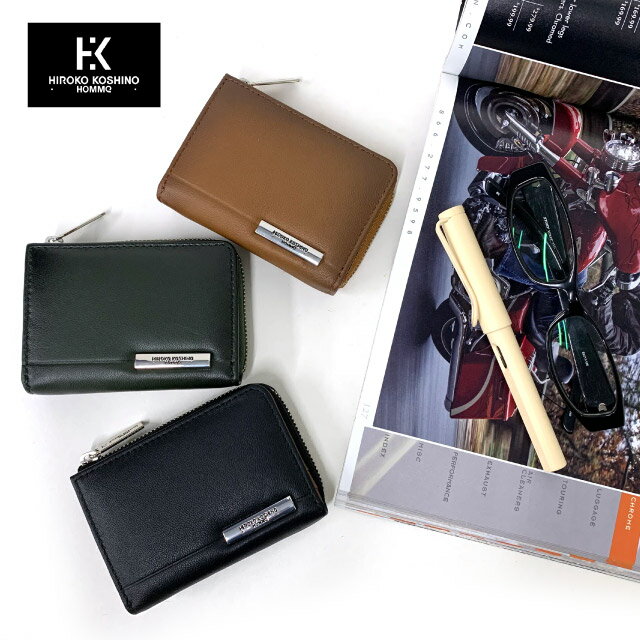小銭入れ ファスナー メンズ HIROKO KOSHINO HOMME コシノヒロコ シープシャドー 定期入れ付き コインケース hh-aa014 パスケース付き ミニ財布 カード入れ 黒 茶 カーキ コイン入れ メンズ財布 おしゃれ 革 羊革 ブランド 男性 プレゼント 人気 クリスマス