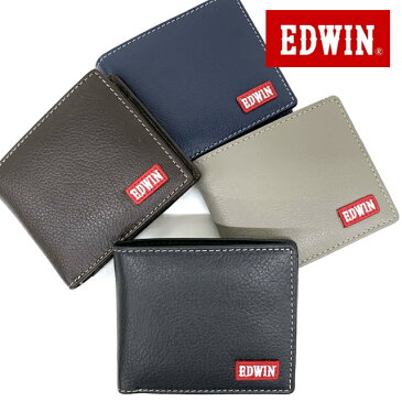 【ラッピング無料】財布 メンズ 二つ折り 本革 EDWIN エドウィン 牛革 二つ折り財布 0510558 折りたたみ 折れ財布 レザー ブラック ネイビー グレー チョコ 黒 紺 茶色 人気 おすすめ 通販 贈り物 プレゼント クリスマス 父の日 お誕生日 敬老の日