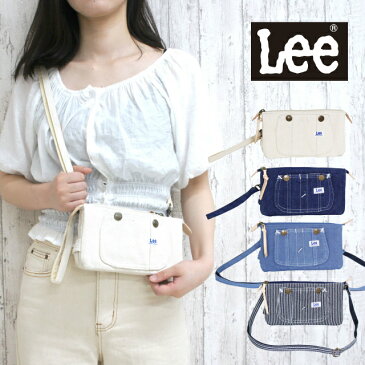 【ラッピング袋無料】財布 ショルダー スマホ 入る レディース Lee リー overall3 ウォレットポシェット 320-502 キッズ 財布 長財布 大容量 ショルダーバッグ 中学生 小学生 修学旅行 高校生 ポシェット デニム おしゃれ 女子 女の子 人気 紺 青 白 ストライプ