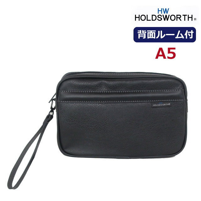 集金バッグ 集金カバン HOLDSWORTH セカンドバッグ a5サイズ 3355 セカンドポーチ バッグ メンズ セカンドバック 人気 小物入れ 冠婚葬祭 メンズバッグ かっこいい 薄マチ クラッチバッグ 集金鞄 おしゃれ 黒 ブラック ストラップ付き 男性 父の日ギフト 誕生日プレゼント