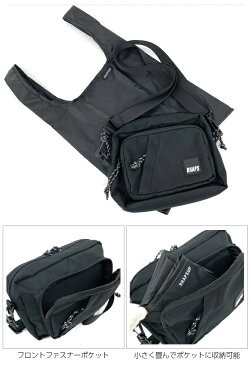 RHAPSUP エコバッグ付き シンプルバッグ ヨコ型ショルダー wpf-511 キッズ ショルダーバッグ 女の子 ショルダーバック 女子 中学生 小学生 高校生 高学年 ポシェット 斜めがけ 小さめ おしゃれ 横型 ブラック 黒 シンプル レディース カジュアル エコバッグ エコバック