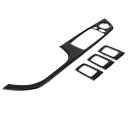 4点セット 左ハンドル用 カーボンファイバーインナーウインドスイッチパネルカバートリム BMW E90 3シリーズ2005-2012 Carbon Fiber ...
