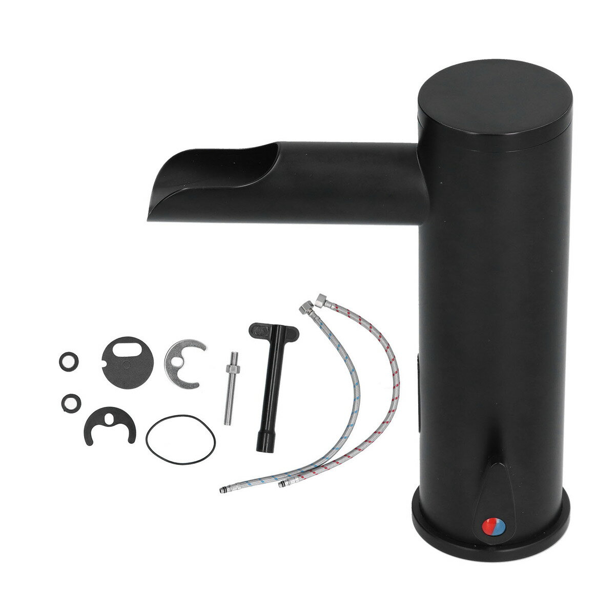 洗面所蛇口 自動水栓 自動センサー水栓 真鍮製 冷熱混合水栓 給水栓 自動センサー蛇口 赤外線センサー ..