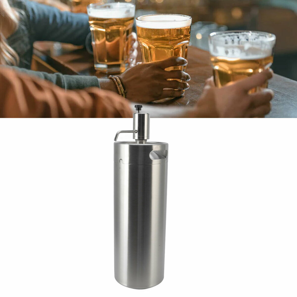 送料無料　ビール樽 生ビールディスペンサー ビールサーバー 電動ビールタップ ミニビール樽 Keg カプラーディスペンサー シリコンチューブ付き パーティー 家庭用 業務用 ステンレス製 10L