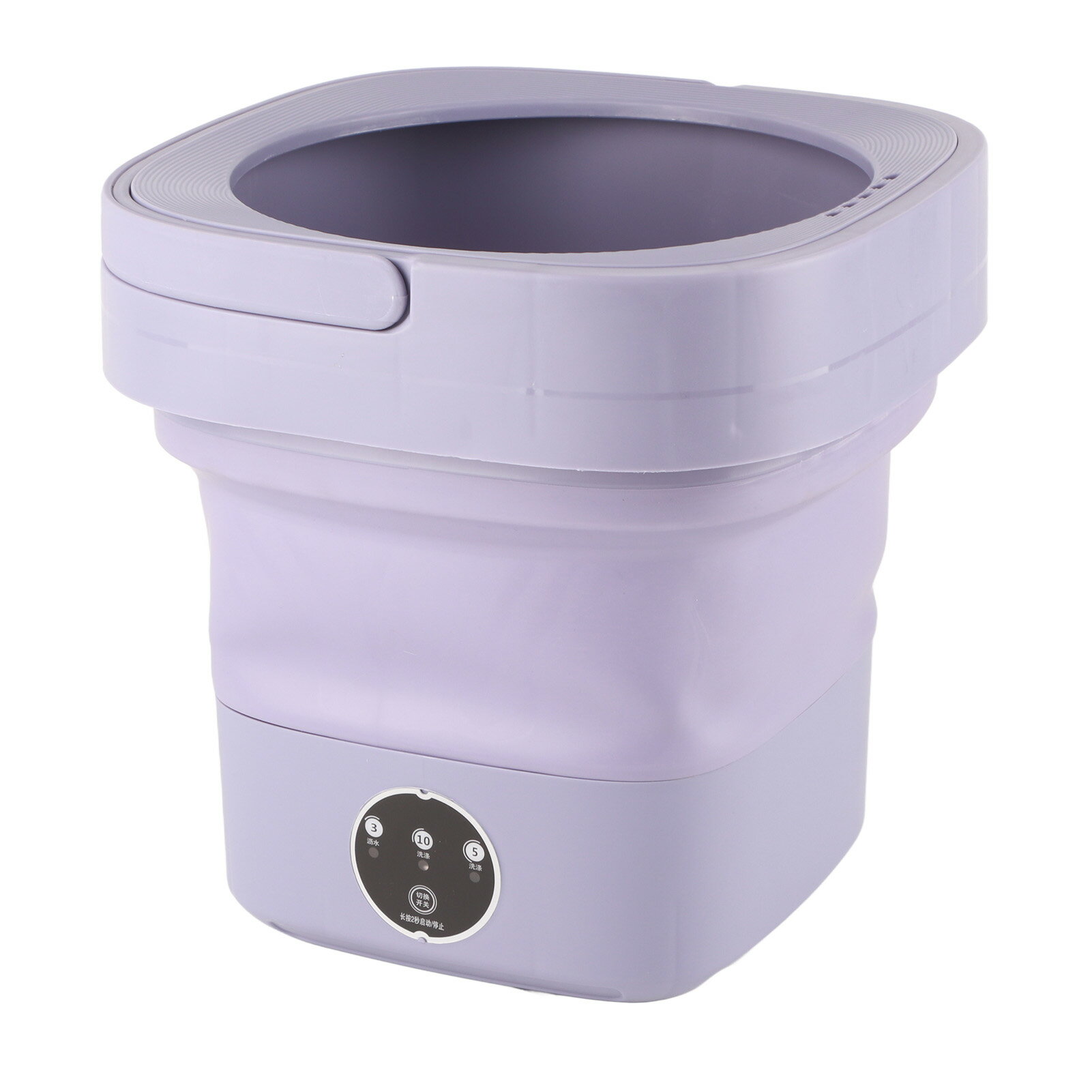 折りたたみ洗濯機 ミニ洗濯機ソフトスピン乾燥自動USプラグ100‑240V家庭用ポータブル (紫)