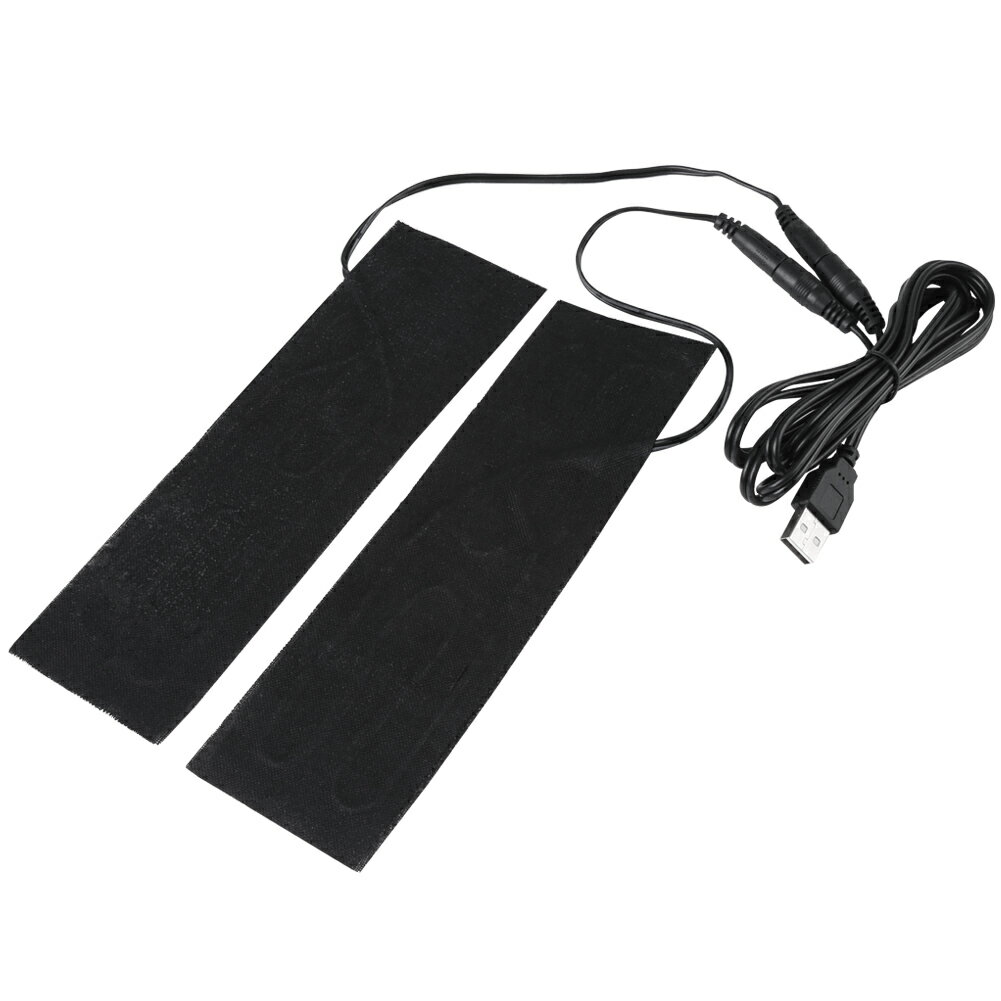 カーボンヒーター 1ペア 黒 USBカーボンファイバーヒーターマット 5V USB電気発熱体フィルムヒーターパッド足温器 フットヒーター （温暖化用 足）