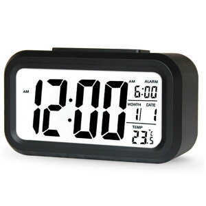 電子目覚まし時計充電式発光スマートLEDデジタル目覚まし時計学生子供用革新的なギフトブラックバッテリー英語