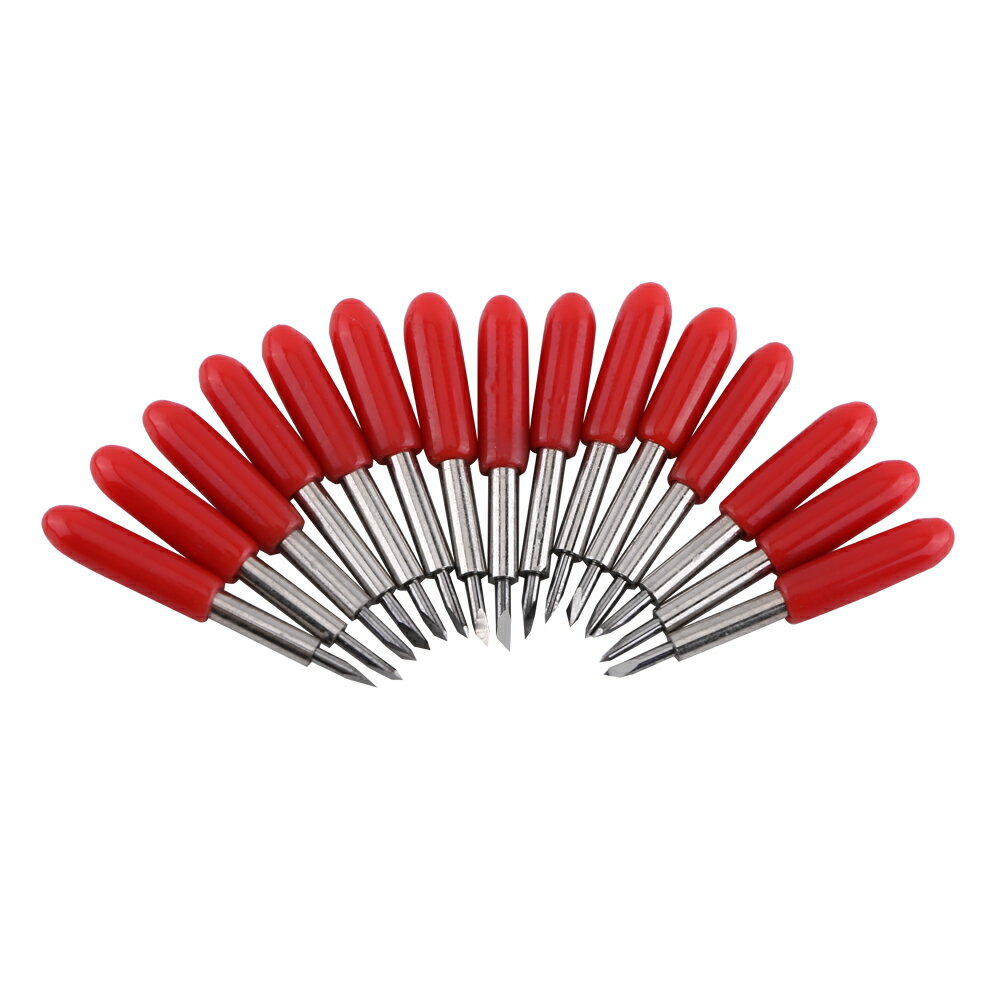 プロッターブレード 切断刃 45 ° ナイフプロッターカッター用赤いキャップ付き プロッター用 15 個 DIY ツール