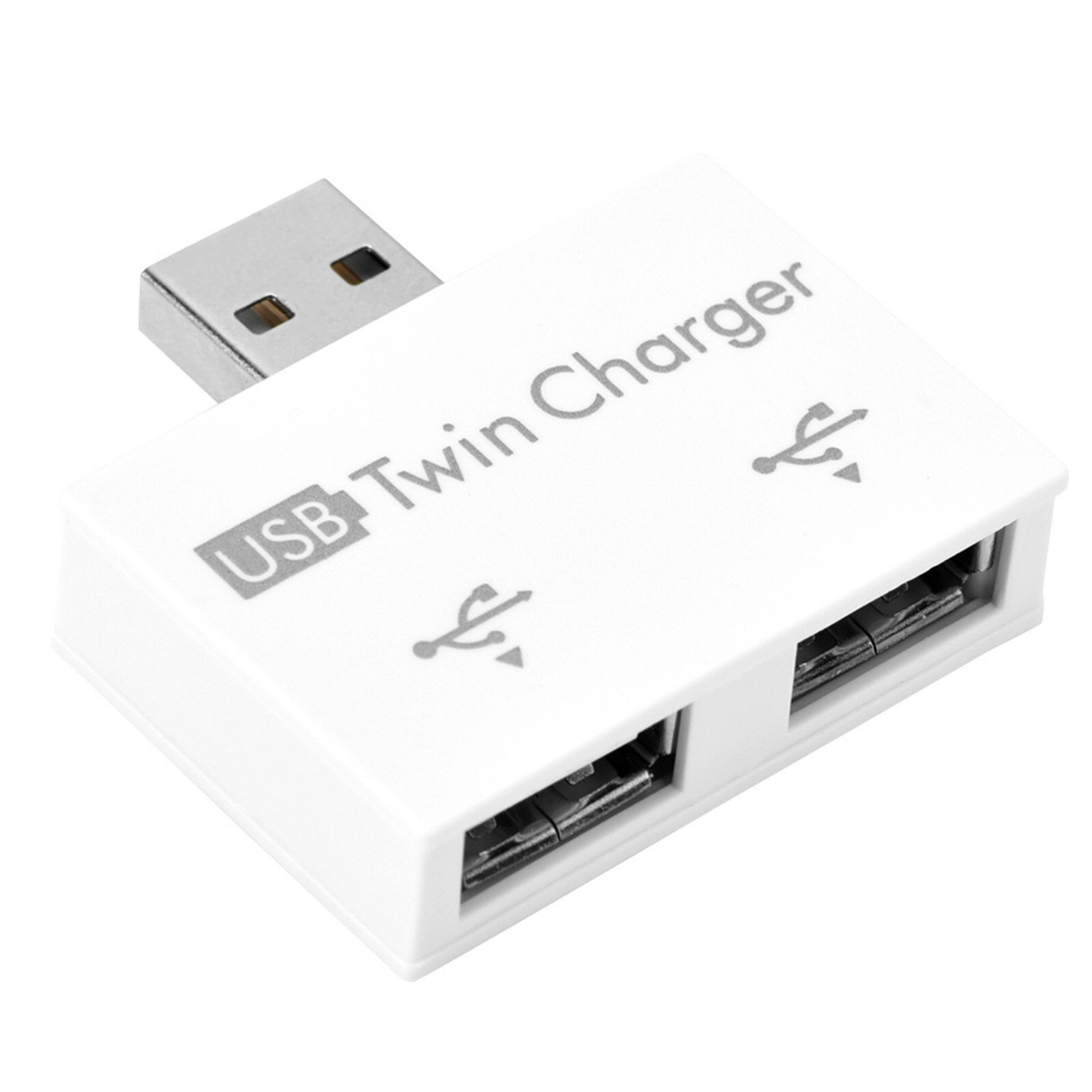 USB2.0ハブ オス-2ポート ツイン充電器 ポータブル 表面処理 耐久性 スプリッターアダプター シームレスな接続 耐久性 快適な感触 コンバーターキット (白)